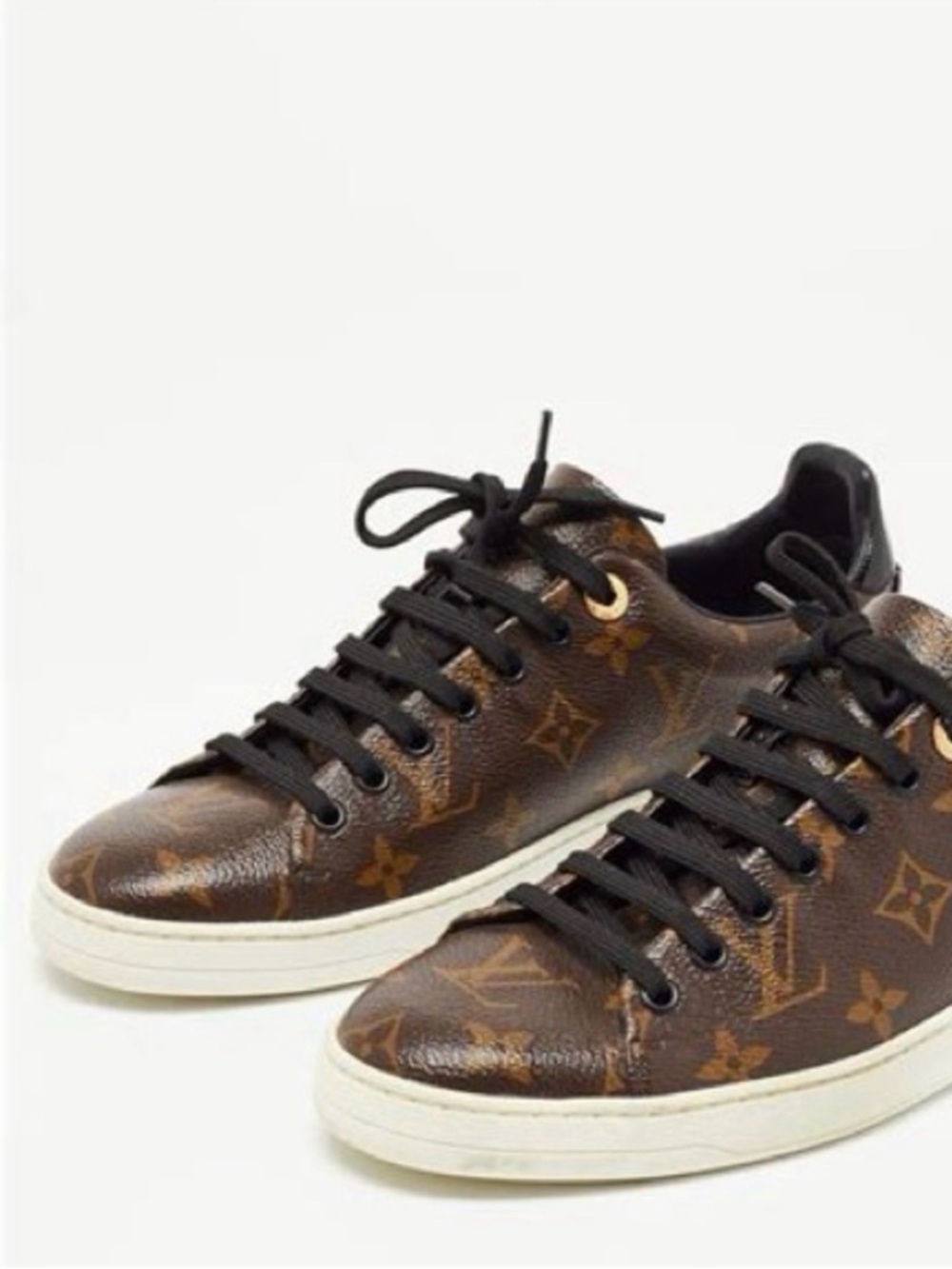 LV Monogram Leather Lace-Up Sneakers (Pre-Loved)
